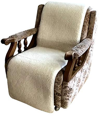 Sesselschoner Anti-Rutsch 100% Wolle, 50 x 200 cm (Wollweiß)