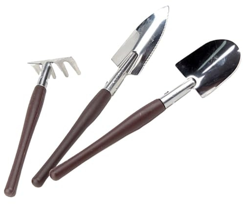 Hemoton 3-teilig Gartenwerkzeug Set Mini Harke für Blumentopf Handheld-Garten-Werkzeug-Set, Mini-Harke, Schaufel-Set, Zubehör für Blumentopf, Garten, Balkon am Strand