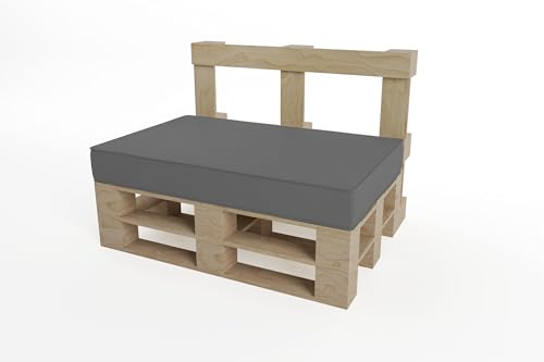 chilly pilley Palettenkissen Wasserdicht Keder Naht Palettenauflage Wasserfest Gartenkissen Wasserabweisend Palettenpolster Abnehmbar mit Reißverschluss Sofaskissen (Sitzkissen 120x80x15, Grau)
