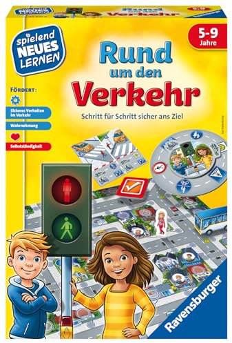 Ravensburger Lernspiel Rund um den Verkehr 24997, Kinderspiel, ab 5 Jahren, für 2-4 Spieler