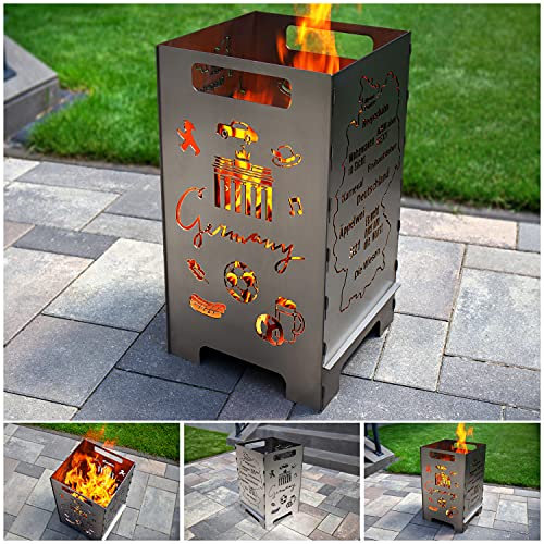 tuning-art FK02 Cestino del Fuoco Barile del Fuoco Ciotola del Fuoco Pluggable Grande 50x30x30, Taglia:Germania 45L