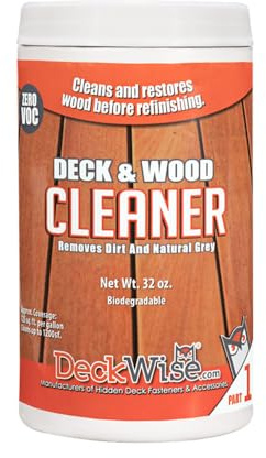 DeckWise Deck & Wood Cleaner Part-1 for Hardwood and Thermal Wood Decking including Hardwood Siding Cleans 1200 Sq. Ft. of Wood (32 oz.)