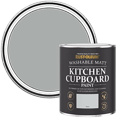 Rust-Oleum Light Grey Kitchen Cupboard Paint in Matt Finish - Dove 750ml
