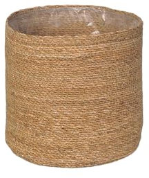 SMPLY. Panier de jardinière Rond Semi-Rigide Idéal pour Les Pots ou Les Pots Valable pour Les intérieurs ou Les terrasses Couvertures en Jute 12 x 12 cm Couleur Naturelle