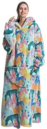 Pterygoid Extra Long Oversized Blanket Hoodie,Wearable Hooded Blanket Adult for Women and Men,Hoodie Blanket with Pocket,Fluffy Throw Sweatshirt