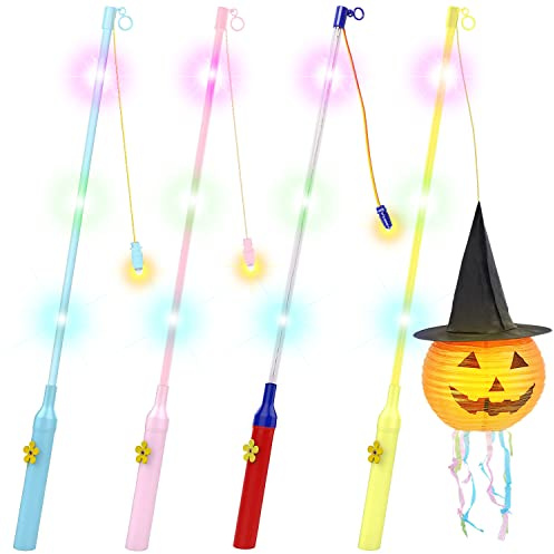 BUNAA LED Laternenstab Elektrisch für St Martin Halloween 4er