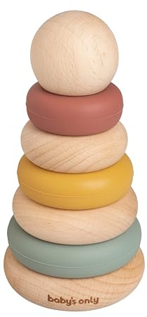 Baby's Only - Stapelringe Opal - Stapelturm Spielzeug - Lehrreich Stapelspiel ad 6 Monaten - Motorikspielzeug Baby - Trägt zur Entwicklung - Hochwertigem Holzspielzeug