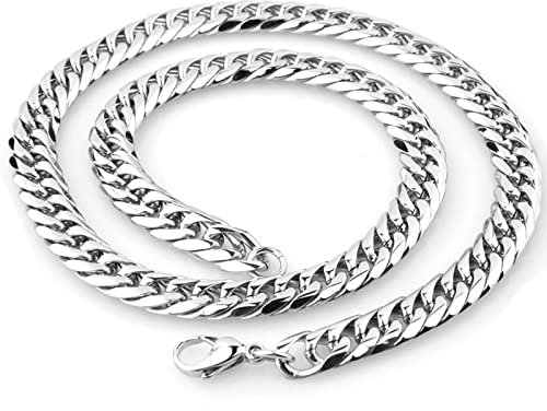Hoisy Silberkette Herren, Männer Halskette Edelstahl Silber Hummerschere Bordstein Größe 60CMx9MM Herren Ketten Schmuck Halskette