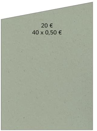 1000 x Handrollpapier für 40 x 0,50 € (grün), Rollgeld, Münzrollenpapier für Euro Münzen, Geldrollen