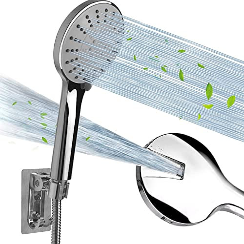 High Pressure Handheld Shower Head, 5 Spray Settings, Built in Tub and Tile Power Cleaning Mode, Detachable Anti Clog Rain Showerhead for Household, Bathroom, Hotels