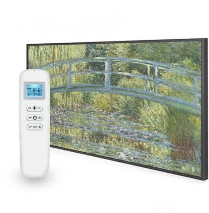 Mirrorstone Artistic 580w Smart Wi-Fi Infrared Picture Heater, Electric Heating Panel, Low Consumption Home Living Room (The Pond With Water Lilies)