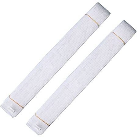 Rubruan Kampfsport Zubehör Taekwondo Gürtel – 2 Stück Baumwolle Belt Kampfkunst Karate Judo Ju-Jutsu Ninjutsu Budo Kendo Aikido Training Wettkampf Schutzgürtel für Erwachsene Kinder (Weiß, 280 cm)