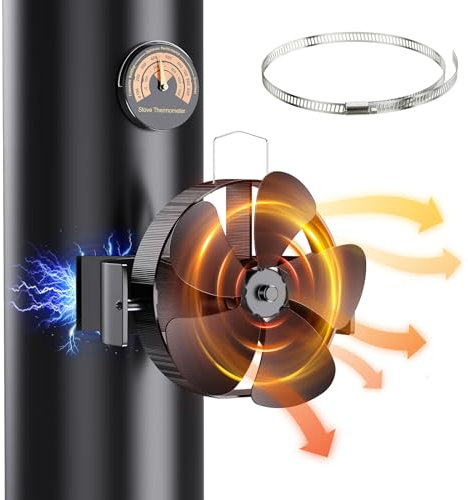 Yontwe 3 IN 1 Ventilatore per stufa a legna 5 lame Ventilatore 180° rotazione magnetico per bruciatori di legna Ventilatores per caminetto alimentato dal calore