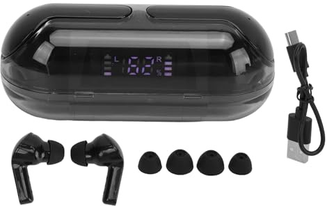Sprachübersetzer-Ohrhörer, 144 Sprachen, Kabelloses Bluetooth 5.3-Sofortübersetzungsgerät mit Digitaler Leistungsanzeige, 3 Modi, TWS-Übersetzer-Kopfhörer mit (Black)