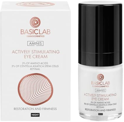 BasicLab Dermocosmetics Anti-Falten Augencreme 18 ml Nachtcreme, Für Männer und Frauen, Für Augenlider, Für reife Haut