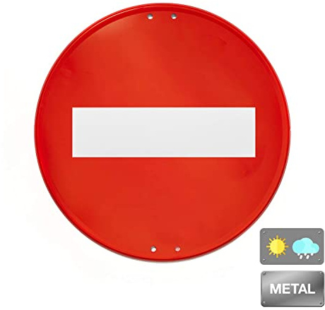 FERRETELIX Señal vial metálica lacada R-101 Entrada prohibida 50 cm