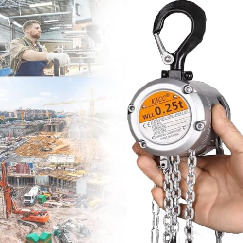 Palan à chaîne manuel à fermeture éclair, palan à chaîne manuel en alliage d'aluminium, crochets robustes, chaîne simple de 3 m, pour levage/traction/construction,250kg