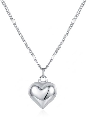 SLUYNZ Solid 925 Sterling Silber Herz Halskette Kette für Damen Mädchen Liebes Halskette Kleine Halskette