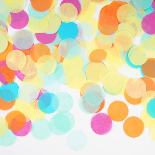 Confeti Boda 50g, AIBAOBAO 5000 Piezas 2.5 cm Confeti Cumpleaños de Papel Redondo Grande Colores, para Fiesta Carnaval San Valentín Despedida de Soltera Baby Shower Decoracion Mesa Globos