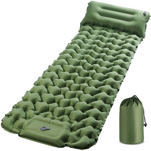Isomatte Selbstaufblasend, Erweiterte und Verdickte Camping Matratze, Luftpedal-Luftpumpe Luftmatratze, Ultraleichte Tragbare Isomatte Ultraleicht, Geeignet für Camping, Strand, Wandern