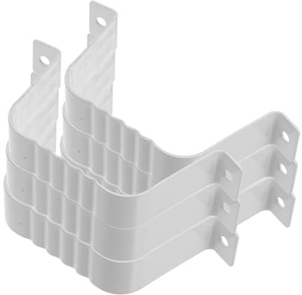 HOMSFOU Sangles De Gouttière Avec Adaptateur Clips De Pluviale Pour Maintien Support De À Fente Accessoires De Gouttière Pour Jardin Villa Et Extérieur Lot De 6