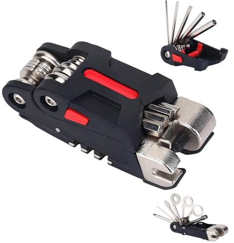 Bike Tool, 16 in 1 Multi Tool Mountain Bike Multitool Portable Foldable Repair Kit Cycling Multitool with Chain Breaker and Allen Wrench