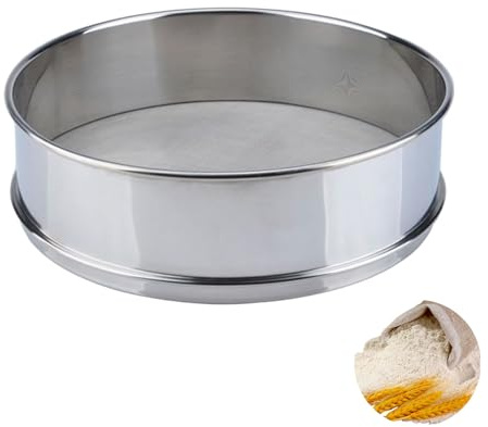 Jlnmmn Tamis à Farine en Acier Inoxydable, 150 Mailles Acier Inoxydable Tamis Cuisine, Tamis Farine 20cm, pour la Farine, Le Sucre en Poudre, Le Pain, Les Gâteaux et la Pizza