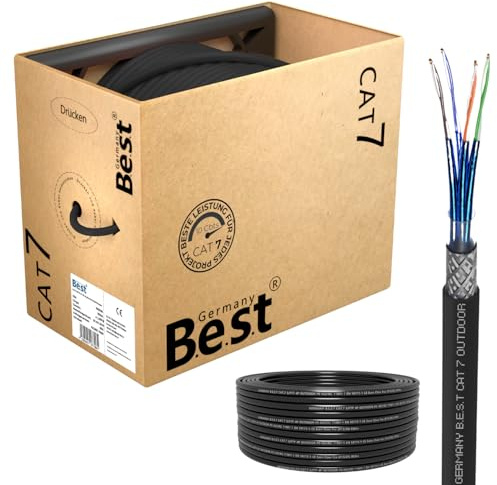 Germany B.e.s.t CAT 7 200 M Simplex jordkabel nätverkskabel utomhuskabel LAN kabel Ethernet-kabel S/FTP 10 Gbit/s Kat 7 ren koppar PoE LSZH datakabel