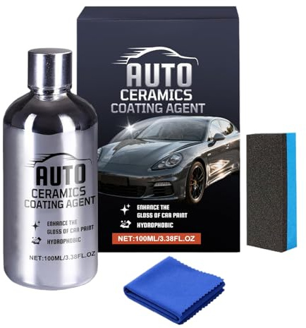 qixeuoa Sigillante in ceramica per auto | 100 ml riparazione vernice lucida | con in microfibra e guarnizione in ceramica set – per auto camion trattore SUV cerchione moto
