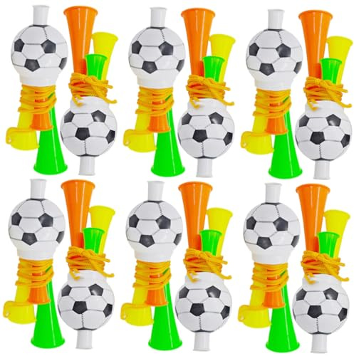 Abaodam Fußball Lärmmacher Trompeten Bunte Fußball Spielzeugtröten für Kinder Kinderfreundliche Krachmacher Party und Stadion Zubehör Zufällige Farbe