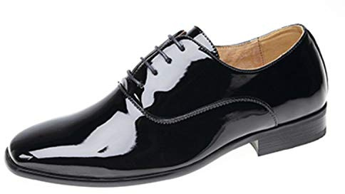 Junior Boys Smart Wedding Shoes/Ballroom/Formal. Patent Finish, Black, 9 UK Child