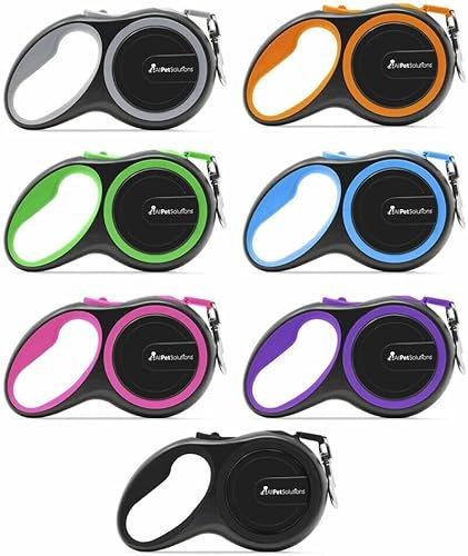 AllPetSolutions Retractable Dog Lead – Strong Extending Tape Leash with Anti-Slip Brake & One-Button Lock (8m, 50kg)