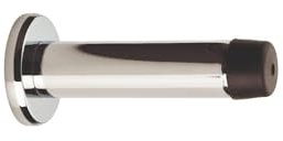 Carlisle Brass Wall Mounted Cylinder Door Stop with Rose - Polished Chrome, 1 Set, 1 Piece