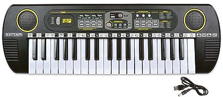 Bontempi | KeyRhythm - Tastiera Digitale a 37 Tasti, Passo 2 cm con Funzione Apprendimento, Presa per Cuffie, USB-C, 480x150x40 mm, per Bambini e Principianti