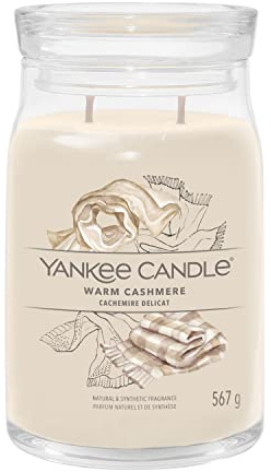 Yankee Candle Signature Scented Candle | Warm Cashmere Large Jar Candle with Double Wicks | Soy Wax Blend Long Burning Candle