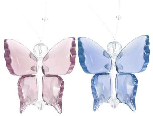 GRIRIW 2St Kristall-Schmetterling-Ornament Briefbeschwerer Kristall rosa Wohndekoration Tischdekoration Wohnkultur Desktop-Ornament Kristalldekor Wagen Zubehör Schmuckstücke Statue
