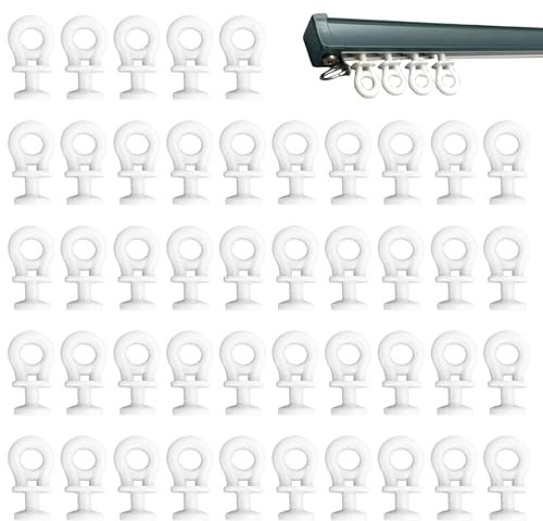 Curtains Gliders,curtain Hooks For track,curtain Plastic Track Clip Buckle, Ceiling Rail Slider Hooks, Caravan Curtain Rail Gliders, For Window Door Shower Curtains(White)