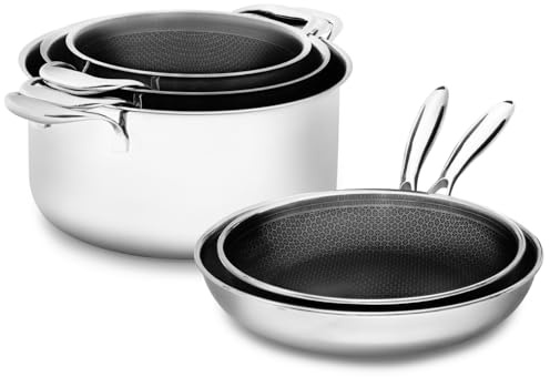 Onyx Cookware Pfannen- & Kochtopfset 5-teilig – Induktions Kochgeschirr | 2 Bratpfannen 24/28 cm; 3 Kochtöpfe 20/24/28 cm; kratzfeste Antihaft-Oberfläche; PFAS-frei; ofenfest bis 260 °C