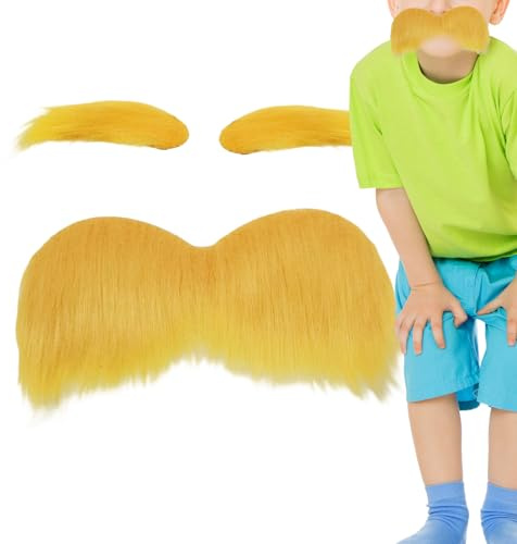 Blond Roliga Självhäftande Gula Helg- Och Festtillbehör | Jul Falsk För Halloween Och Festivaler Och Fester Och Helghändelser Och Höstresor Och