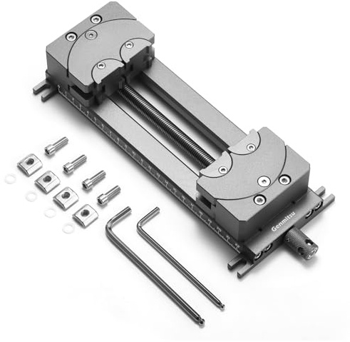 Genmitsu Fractal Vise with 100° Adjustable Jaw for Irregular Shape, 120mm Clamping Range, Dual Fixation Design for Genmitsu & Other Brand CNC Machines