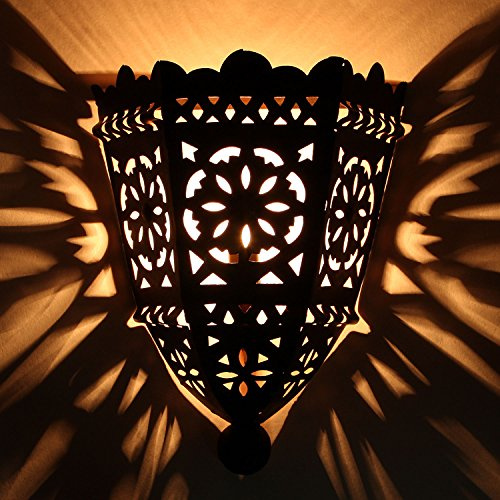 Oriental fer lampe murale de style marocain faite à la main pour de superbes effets de lumière comme la nuit 1001 nuit EWL10 Hauteur: 34 cm Largeur: 25 cm | L1640