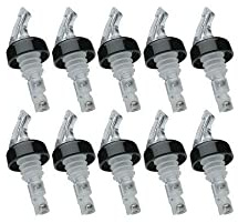 Precision Pour Measured Pourers With Collar 1-1/2 Oz (44ml) CLEAR Measured Pour. #1 Selling Brand- 10 Per Pack, Made entirely in the USA