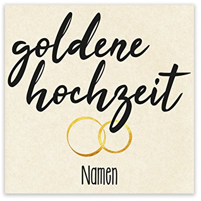 Herz & Heim® Etikett für Flasche - Goldene Hochzeit - mit Namen des Goldpaares 1 Stück