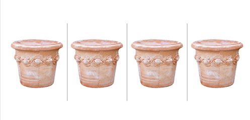 Teramico Blumentopf Pflanzgefäß Übertopf Italienisches Terracotta FROSTFEST Siena Conca Limoni XXL (4, 60cm)