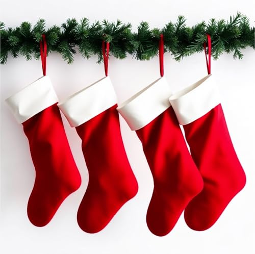 TK Gruppe Timo Klingler 16x Weihnachtsstrumpf, Nikolausstiefel, Weihnachtssocken, Nikolausstrumpf, Nikolaus Socke Strumpf zum Aufhängen und Befüllen an Weihnachten und Nikolaus (16x Nikolaussocken)