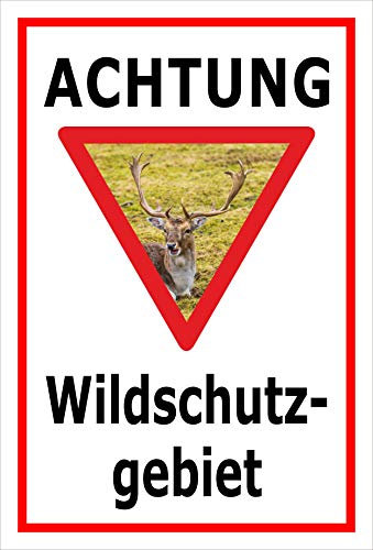 Melis-Folienwerkstatt Schild Wild-Schutzgebiet - 60x40cm - Bohrlöcher - 3mm Aluverbund – 20 VAR S00359-177-B