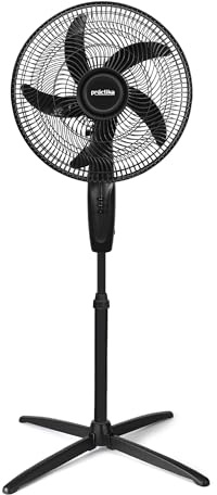 Practika Pedestal Fan, 16 Inches, 2 Speeds, Practical and Versatile, Metal Dock, Adjustable Height | compact