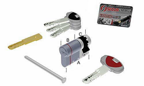 Mezzo cilindro cromo sat EvoK50 TOP modulare CHIAVE (41/31-10 mm) 1+1+5 chiavi (41-10 mm)