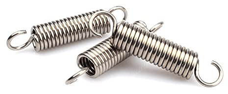 5 Stück Drahtdurchmesser von 1mm Edelstahl S-Typ Haken Zugfeder, Außendurchmesser 8mm, Länge 30mm Zylindroid Helical-Spule Zugfeder, 1x8x30mm