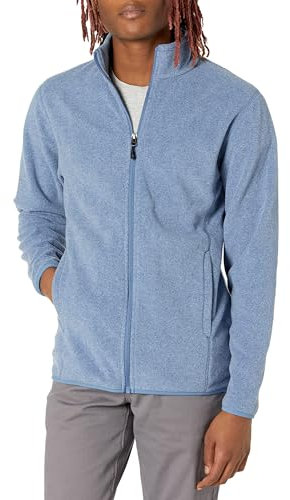 Amazon Essentials Herren Fleecejacke mit durchgehendem Reißverschluss (in Big und Tall erhältlich), Blau Heide, XXL